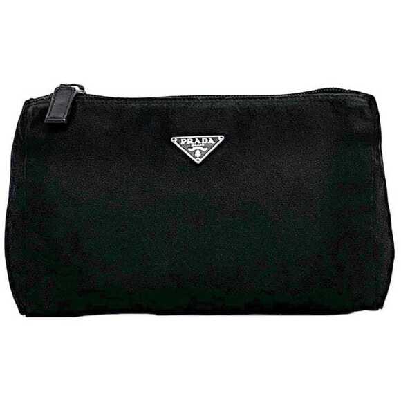 Prada pouch ec-22538 black NERO VELA MV11 nylon 85 PRADA triangle plate women...